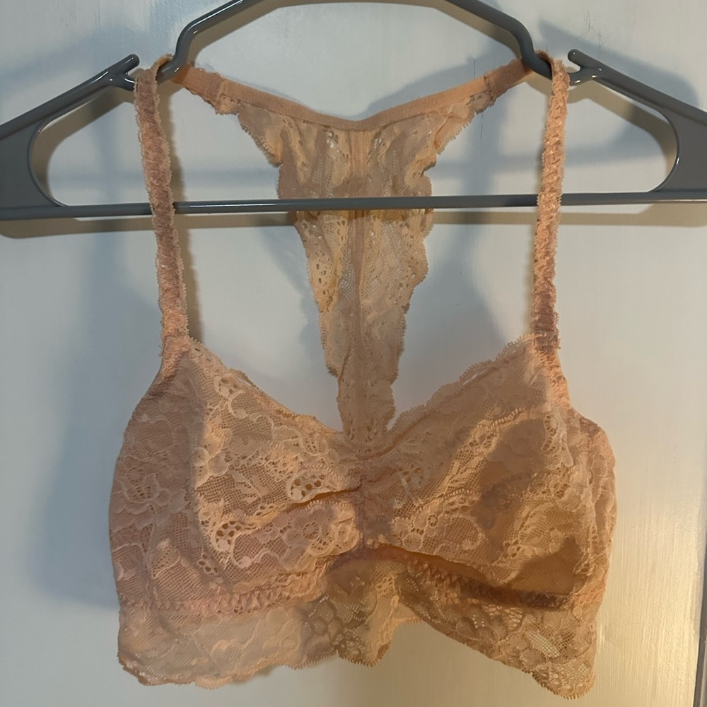 PINK Victoria's Secret Lace Bralette in Soft Peach